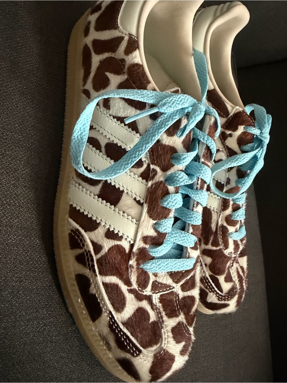 adidas Samba OG Shoes in Brown Giraffe Print pony hair - Picture 10 of 11